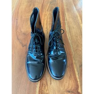 Zara Man Vero Cuoio Patent Leather Ankle Boots Size 41 8US